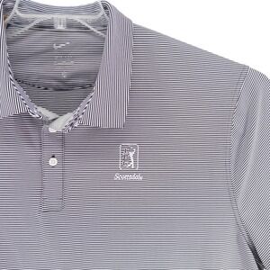 TPC Scottsdale x Nike Golf Dri-FIT Player Mens Striped Golf Polo Black White XXL